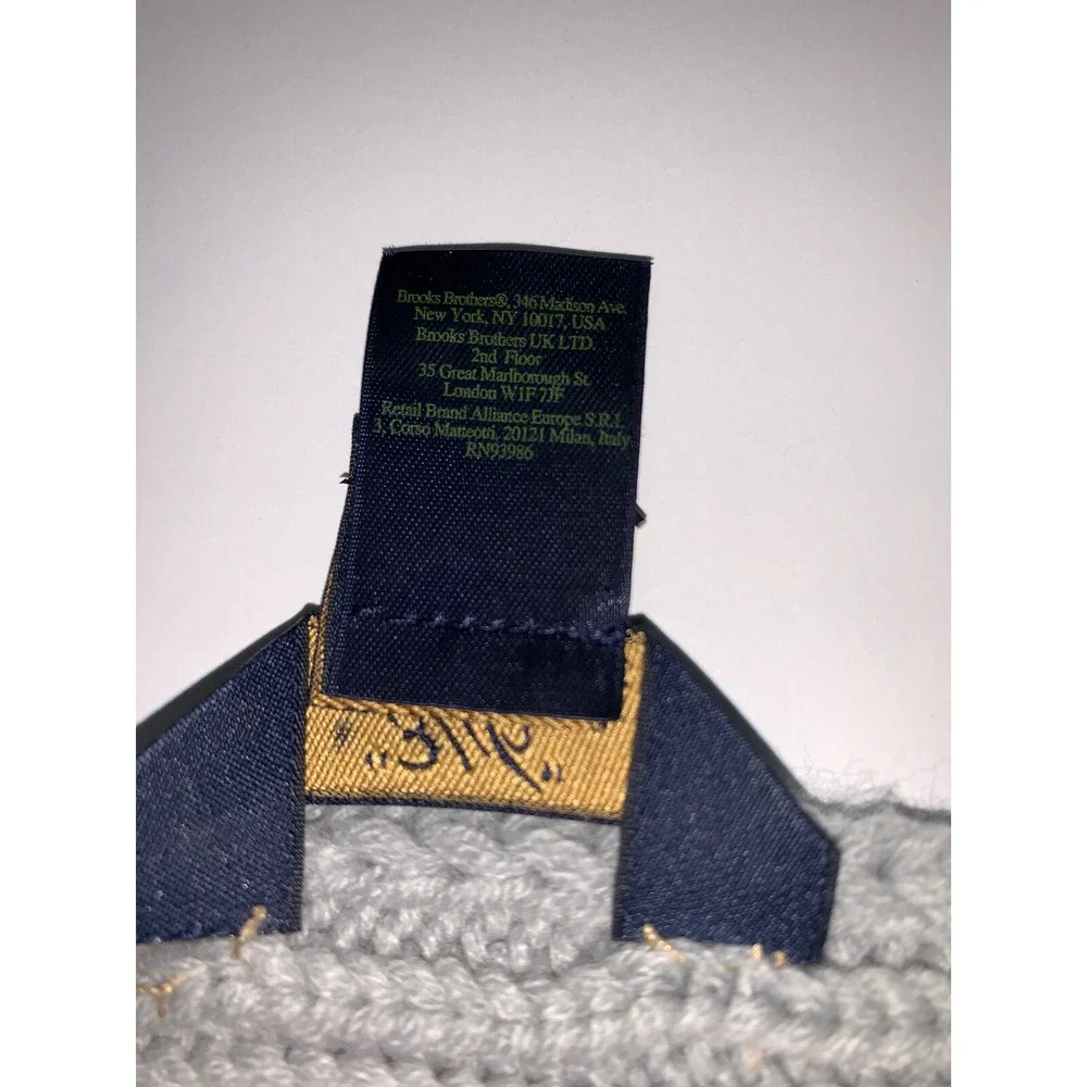 Brooks Brothers Women's OS Cable Knit Acrylic Wool Blend Scarf Blue-Green Gray